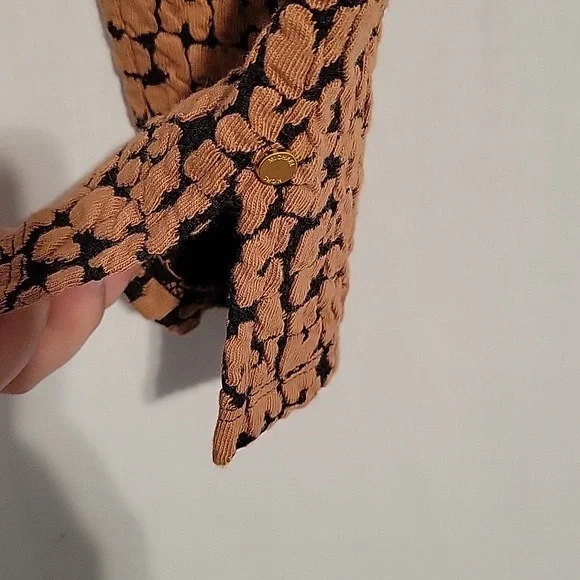 NWT Michael Michael Kors women's as textured pull-on pants in dark camel - Picture 6 of 10